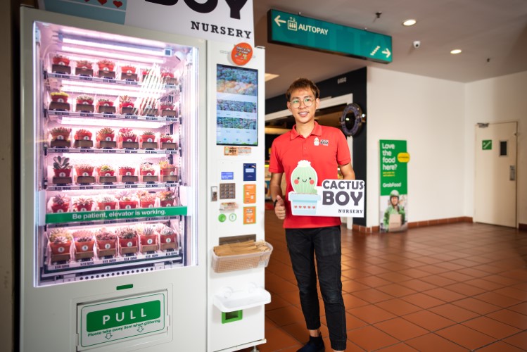 Succulent vending machine by Cactus Boy at CITTA Mall